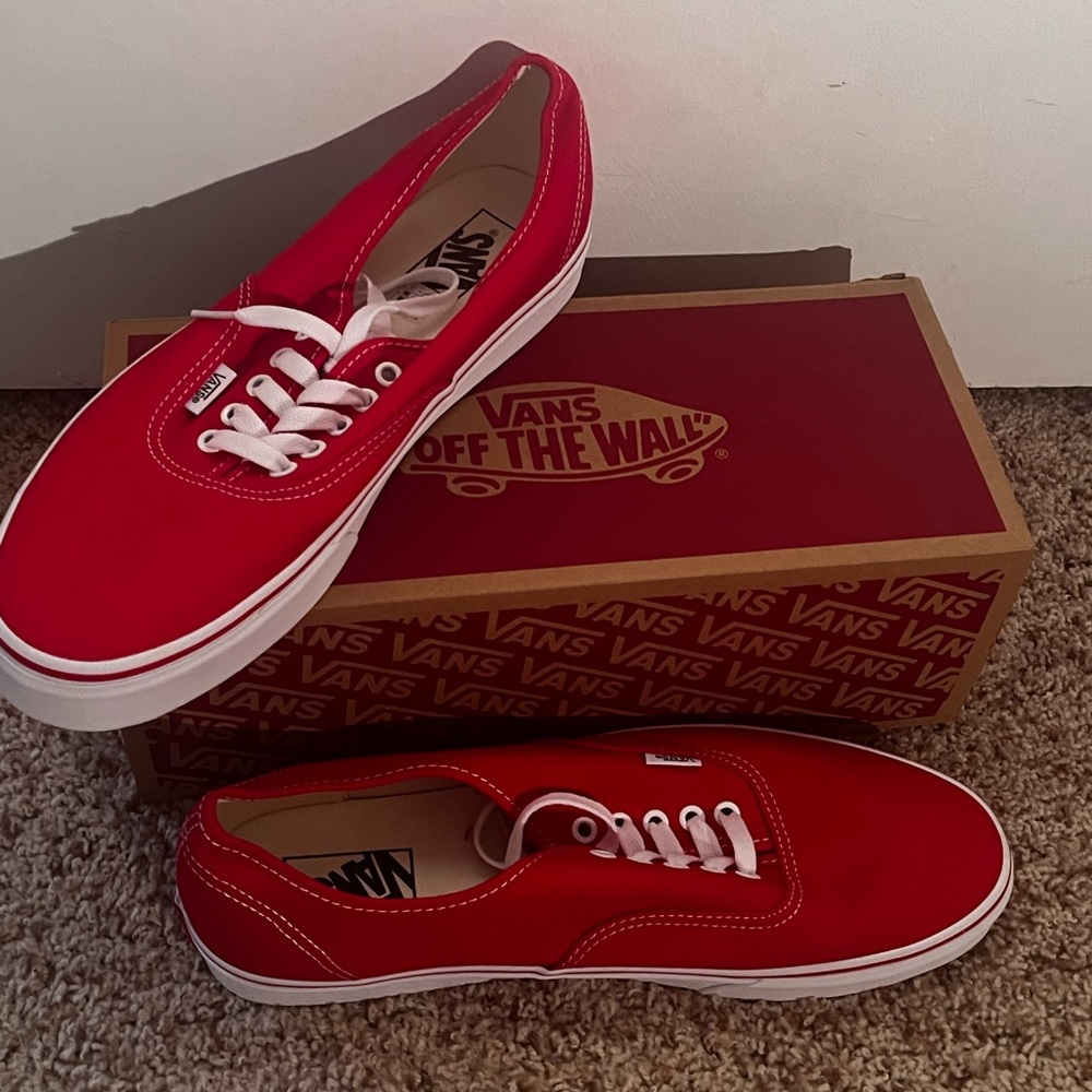 Vans Red Canvas Sneakers